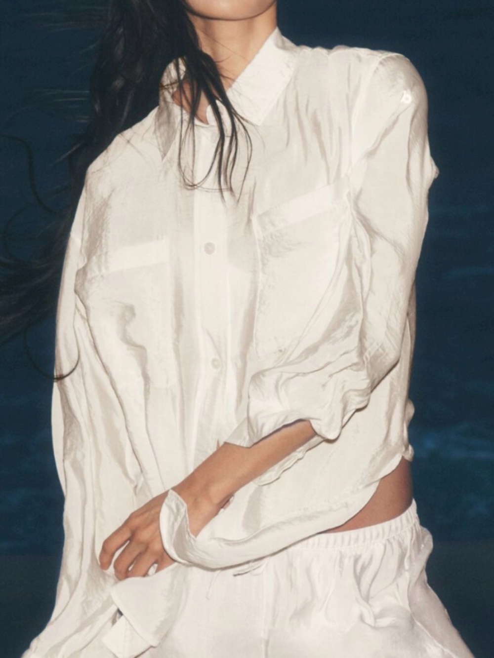 *NEW* ALO Yoga Semi-Sheer Golden Hour Button Down
Long Sleeve Shirt - Ivory - XS